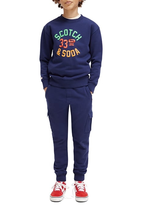 BOYS CARGO SWEATPANTS IN ORGANIC COTTON MARINE BLUE 3