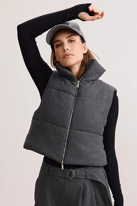 IZZY ZIP UP VEST DARK GREY 1