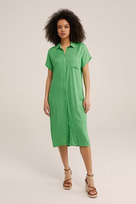 DRESS MID LENGTH BRIGHT GREEN 1