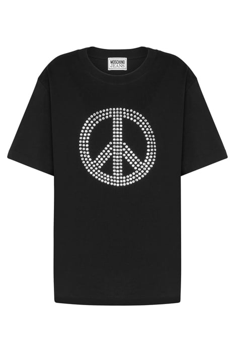 PEACE SYMBOL JERSEY T-SHIRT BLACK 3