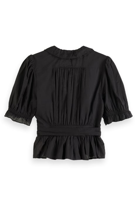 WRAP TOP WITH RUFFLE DETAIL EVENING BLACK 5