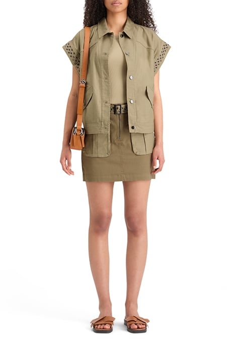 HIGH-RISE CARGO MINI SKIRT LIGHT ARMY 3