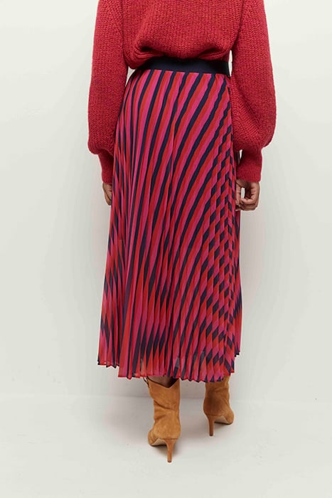 JENNA - NASTURTIUM PLEATED MAXI SKIRT WITH GRAPHIC LINES 2