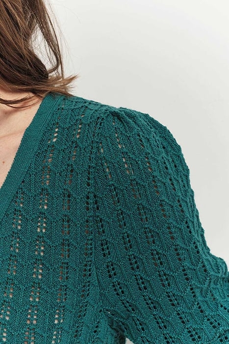 TARRY - CEDAR GREEN REVERSIBLE OPENWORK CARDIGAN 4