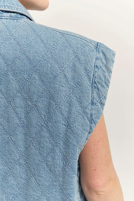 DRISS - SLEEVELESS BLUE DENIM JACKET 5
