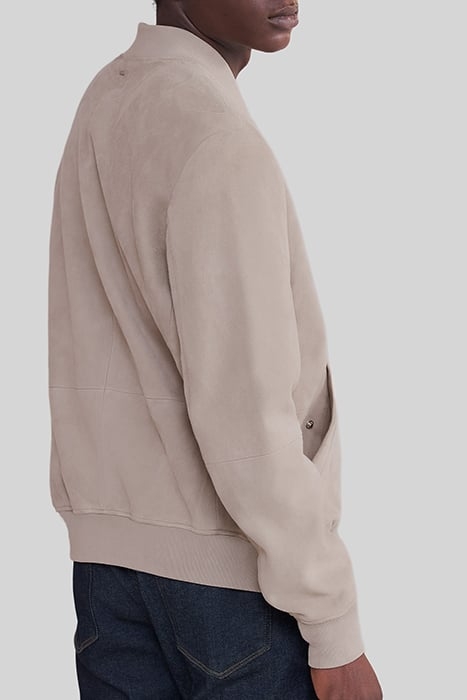 BEIGE SUEDE BOMBER JACKET 5