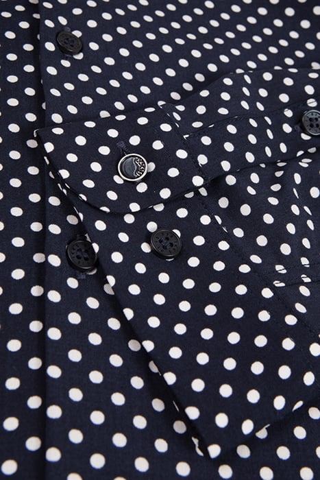 NAVY LENZING™ ECOVERO™ SLIM SHIRT, POLKA DOT MOTIF 7