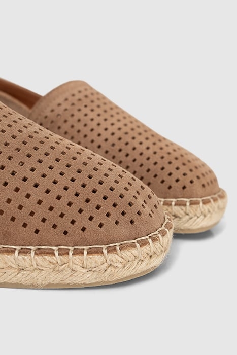 BEIGE PERFORATED SUEDE ESPADRILLES 5