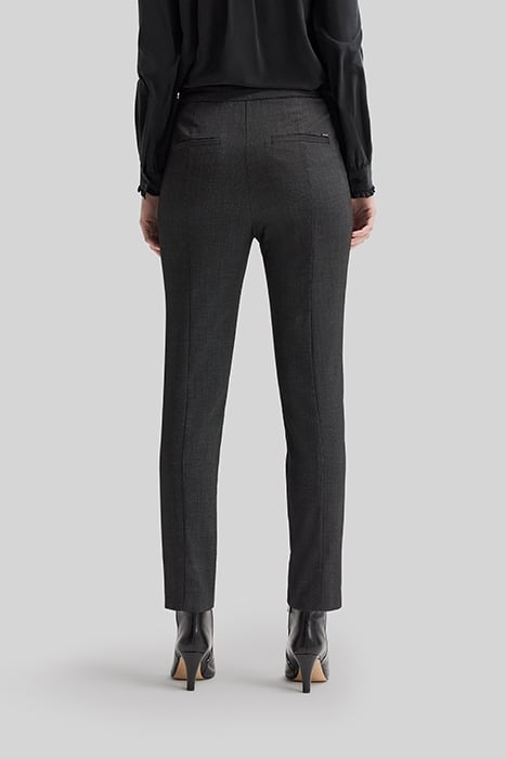 BLACK SEMI_PLAIN 7/8 SLIM SUIT TROUSERS 2