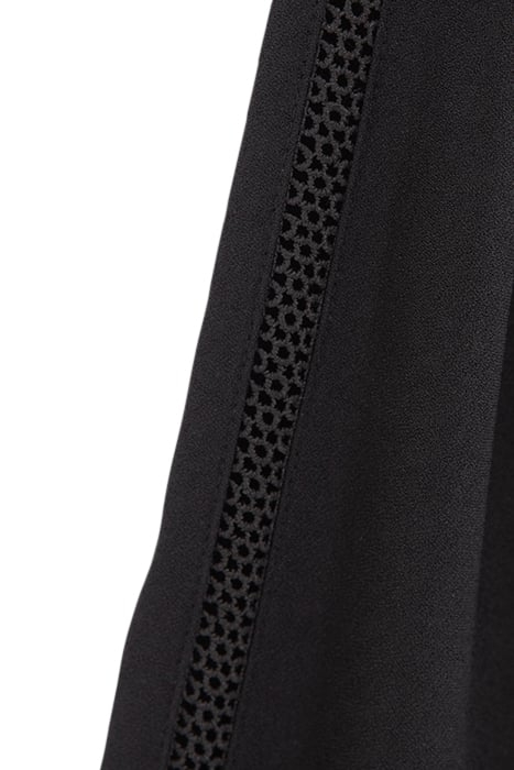 BLACK RECYCLED SHIRT DRESS WITH GIPURES 8