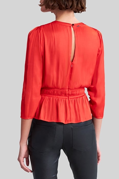 ORANGE RECYCLED BLOUSE WITH PEPLUM 2