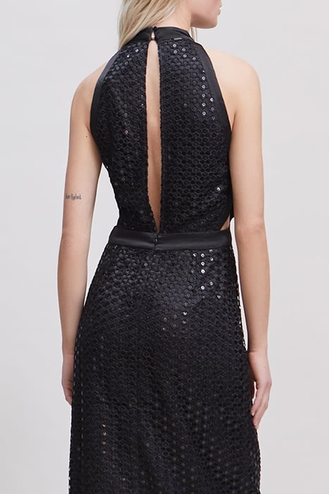 BLACK LACE MIDI DRESS WITH AMERICAN ARMHOLES 5