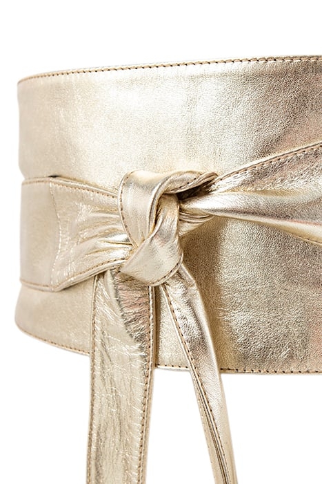 METALLIC GOLD LEATHER DRESS BELT TO TIE 5