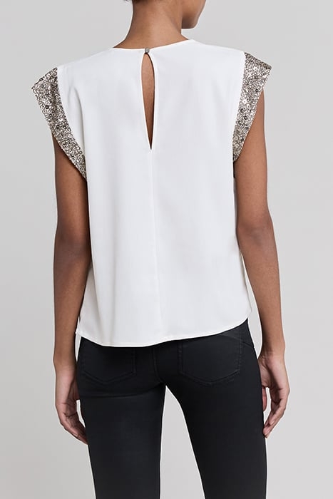 WHITE TOP WITH BEADS AND SEQUINS ON SHOULDERS 2