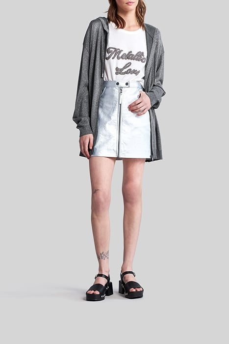 SILVER LUREX KNIT MID-LENGTH CARDIGAN 3