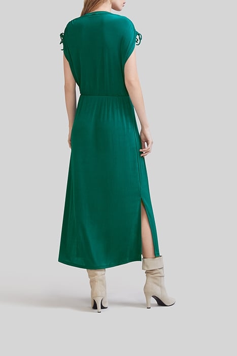 EMERALD BEADED V-NECK LONG DRESS 2