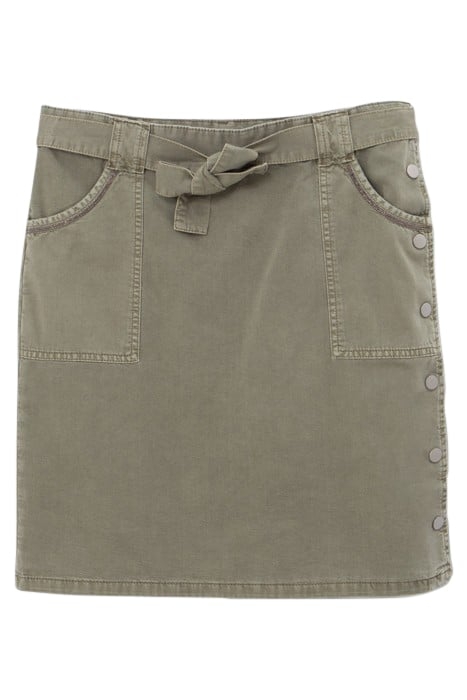 KHAKI STRAIGHT SKIRT WITH SIDE PRESS STUDS 4