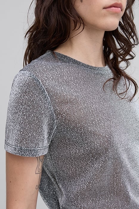 SILVER LUREX T-SHIRT WITH ANIMAL PRINT 4