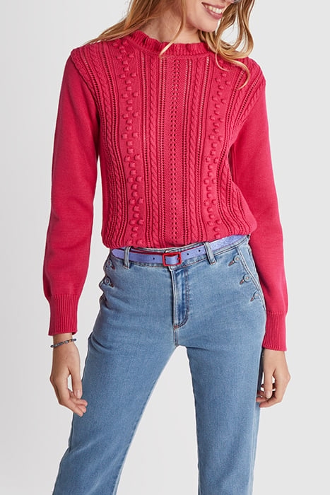 MAGENTA DECORATIVE KNIT SWEATER 1