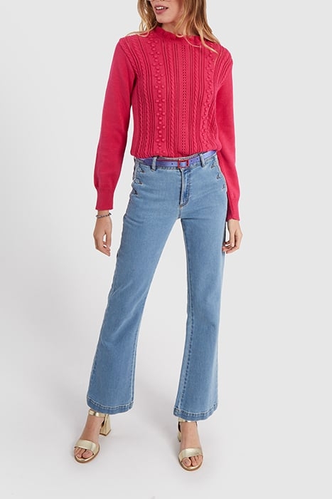 MAGENTA DECORATIVE KNIT SWEATER 3