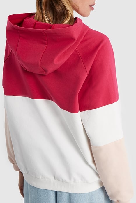 MAGENTA, FRESH PINK AND WHITE HOODIE 2