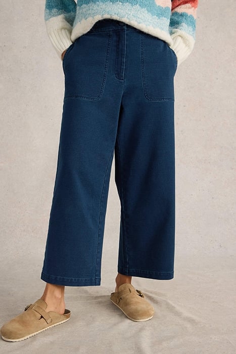 BELLE JERSEY WIDE LEG CROP DARK DENIM 1