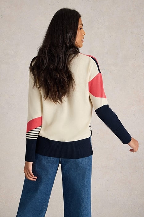 OLIVE ABSTRACT JUMPER NAVY MULTI 2