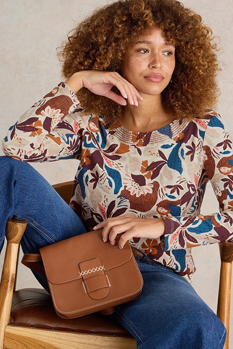 LONG SLEEVE WEAVER TEE NATURAL PRINT 5