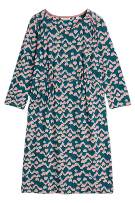 TALLIE JERSEY DRESS TEAL PRINT 3
