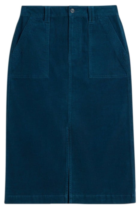 MAREN ORGANIC CORD SKIRT DARK TEAL 4