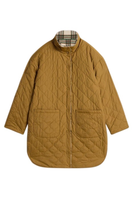 MARLOWE REVERSIBLE CHECK COAT IVORY MULTI 4