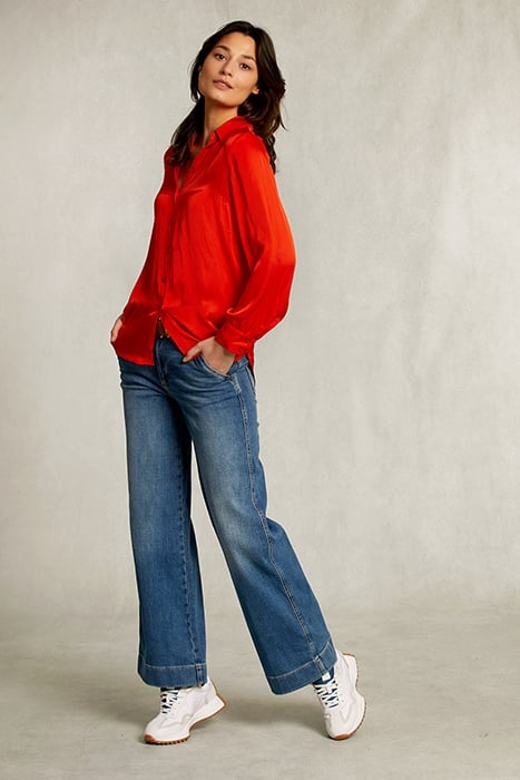 ORANGE VISCOSE BLOUSE WITH BUTTONS RED 3