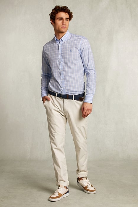 CUSTOM FIT CHECKED SHIRT BLUE/WHITE BLUE 3