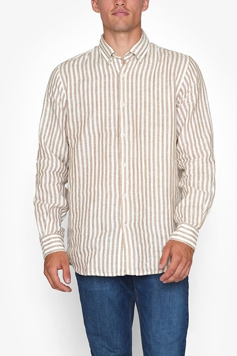 GREGSI LINEN STRIPE BROWN LION 1