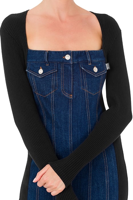 RECYCLED COTTON AND DENIM DRESS BLACK 4