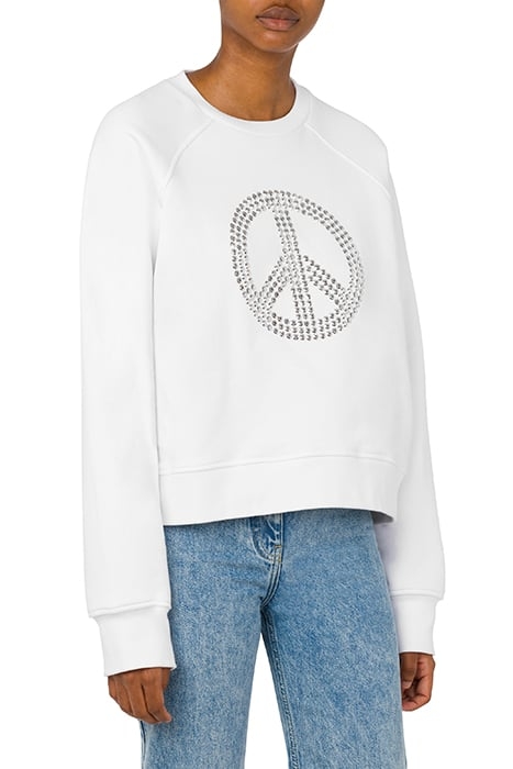 PEACE SYMBOL COTTON SWEATSHIRT WHITE 1