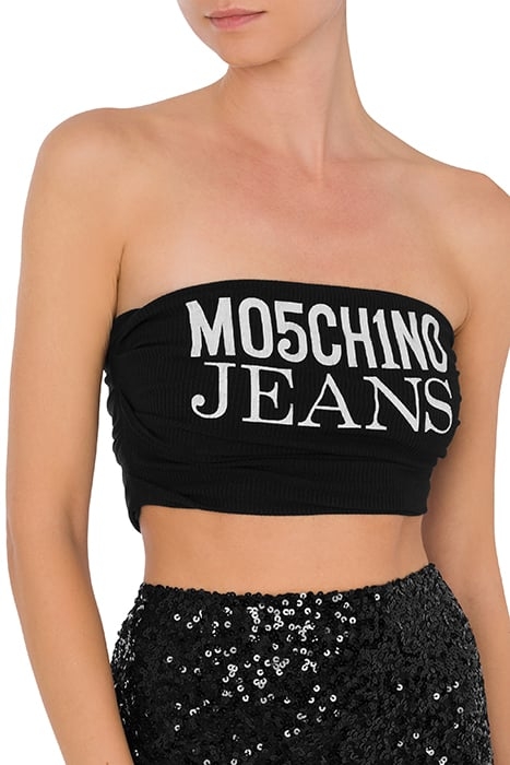 LOGO PRINT CROP TOP BLACK 4