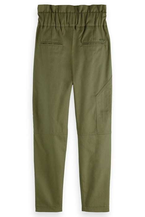 GIRLS PAPER BAG CARGO PANTS IN CLEAN TWILL ARMY 2