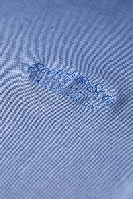 GARMENT DYE LEFT CHEST ARTWORK T-SHIRT NAVY BLUE 3