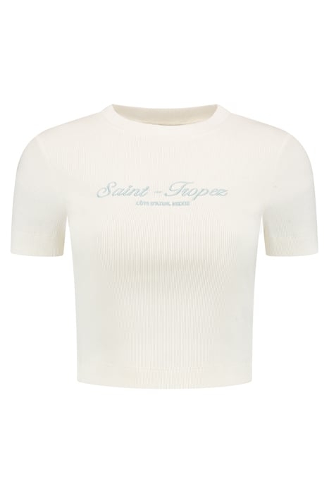 SAINT TROPEZ RIB TOP STAR WHITE 2