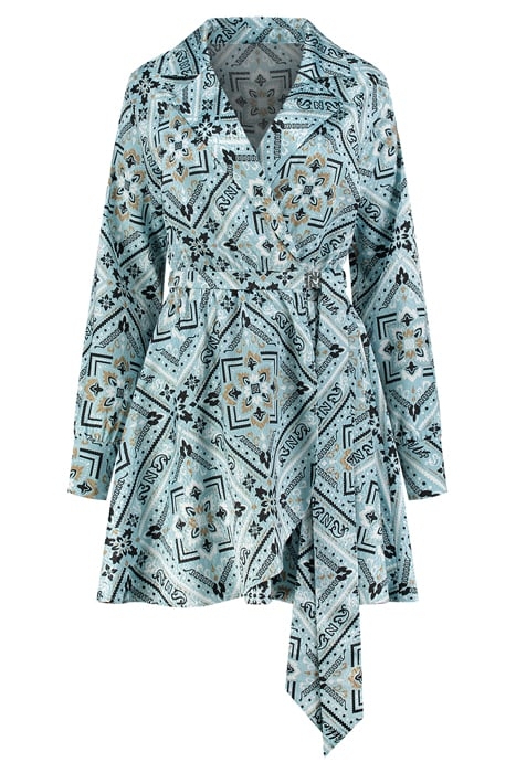 BANGKOK PRINTED WRAP DRESS POOL/BLACK 5