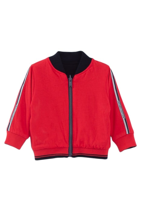 BABY BOYS' NAVY/RED REVERSIBLE CARDIGAN 1