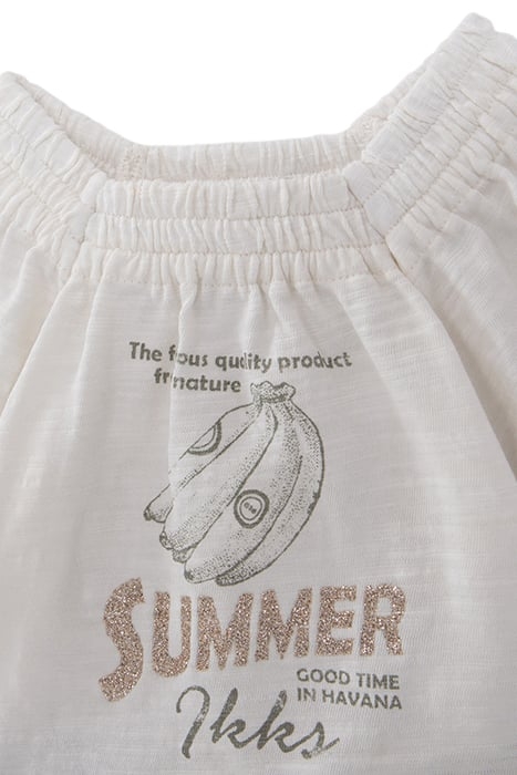 BABY GIRLS’ ECRU TOP AND KHAKI SHORTS 5