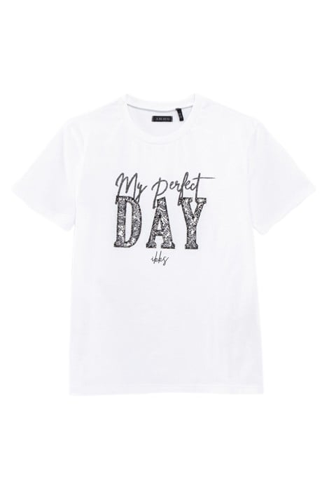BOYS’ WHITE ORGANIC COTTON T-SHIRT WITH PRINT & EMBROIDERY 1