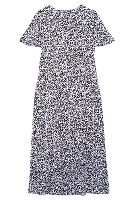 GIRLS' OFF-WHITE LONG DRESS WITH BLACK FLOWER PRINT 2