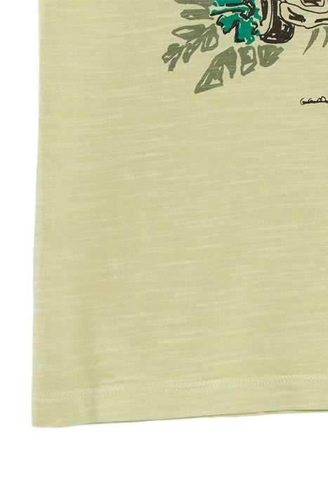 BOYS' LIME T-SHIRT WITH SKELETON-CAR IMAGE AND EMBROIDERY 4