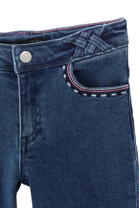 GIRLS' BLUE WATERLESS MOM JEANS, ATEBA BRACELET EMBROIDERY 3
