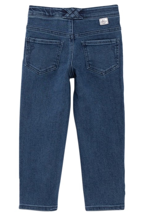 GIRLS' BLUE WATERLESS MOM JEANS, ATEBA BRACELET EMBROIDERY 2