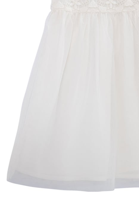 GIRLS’ WHITE MIXED-FABRIC DRESS WITH LACE AND TULLE 6