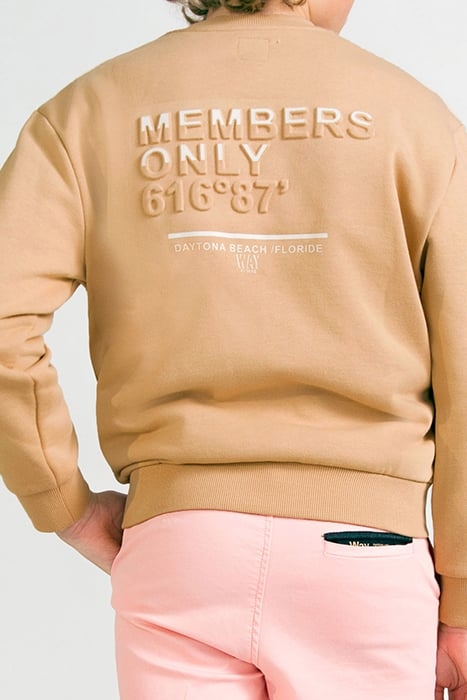 BOYS’ BEIGE SWEATSHIRT WITH EMBOSSED SLOGAN ON BACK 4
